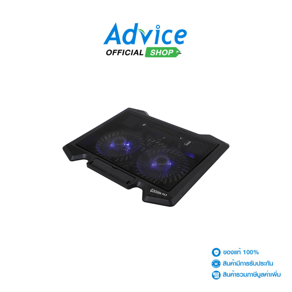 OKER อุปกรณ์ระบายความร้อนโน้ตบุ๊ก Cooler Pad (2 Fan) C-818 Black - A0143965