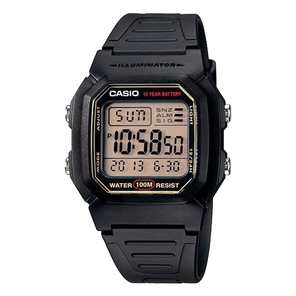 [Direct Japan] [Casio] CASIO Standard Digital Men's Watch W-800HG-9AV Black Gold LCD Overseas Model [Parallel Import]
