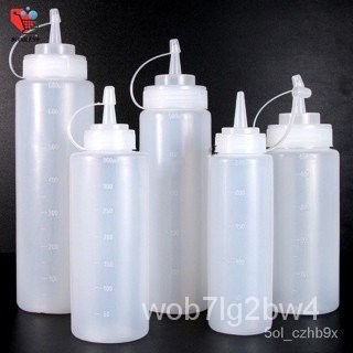 ขวดบีบซอส, วัสดุ PE เกรดอาหารพร้อมฝาปิดมีให้เลือก 5 ขนาด 250ml 350ml 450ml 650ml 800ml 900ml ขวดซอส