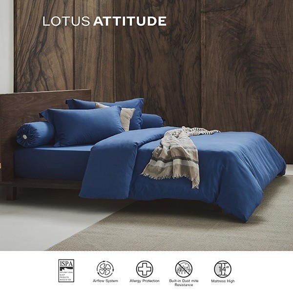 LOTUS ATTITUDE ชุดผ้าปู สัมผัสนุ่ม ดุจใยไหม ความละเอียด 490 เส้น รุ่น Basic ส่งฟรี