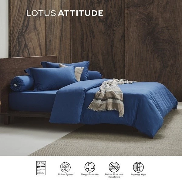 LOTUS ATTITUDE ชุดผ้าปู สัมผัสนุ่ม ดุจใยไหม ความละเอียด 490 เส้น รุ่น Basic ส่งฟรี