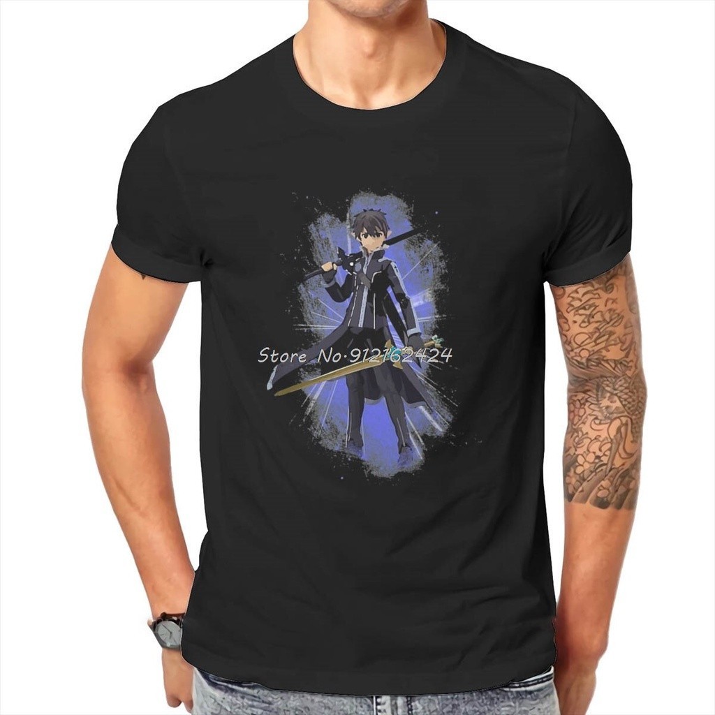 เสื้อยืดคอกลม พิมพ์ลาย Sao Sword Art Online Grunge ขนาดใหญ่ สไตล์ฮาราจูกุ สําหรับผู้ชาย_07