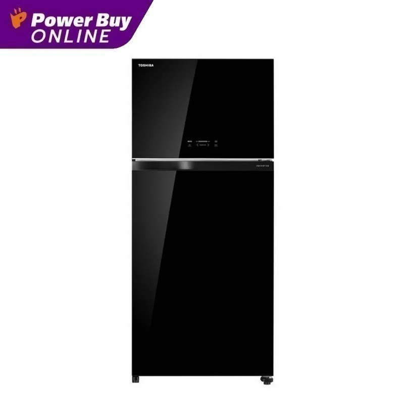 TOSHIBA ตู้เย็น 2 ประตู (21.5 คิว, สี Glass Black ) รุ่น GR-AG66KA (XK)