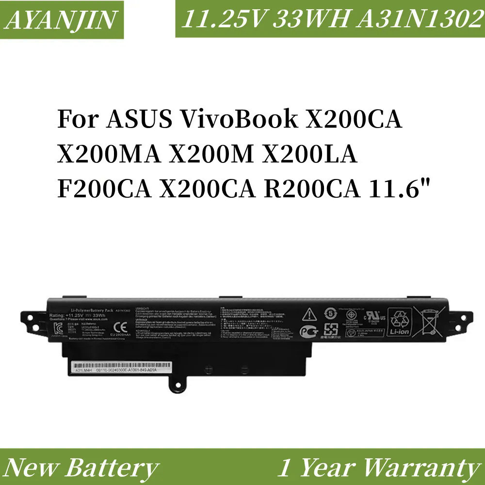 11.25V A31N1302 X200CA แบตเตอรี่แล็ปท็อปสำหรับ ASUS VivoBook X200CA X200MA X200M A31LM9H R200CA 11.6