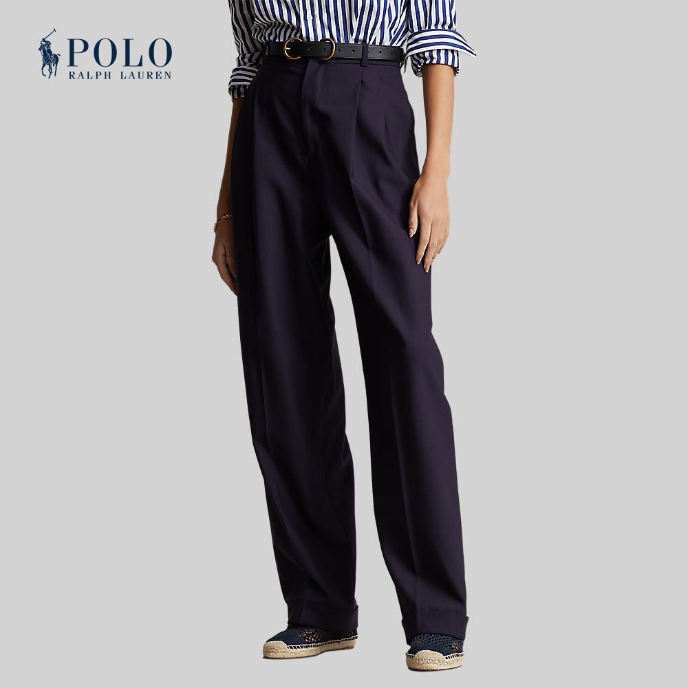 Polo Ralph Lauren กางเกงผู้หญิง Pants-Straight-Leg Stretch Wool-Blend Pant รุ่น WMPOPNTN4H20020 สีฟ้า