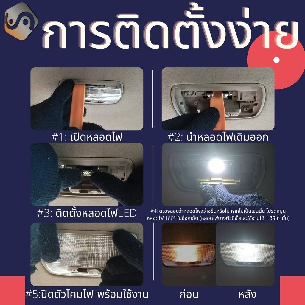 Toyota Wish (AE20) ไฟ LED ภายใน สว่าง ติดตั้งง่าย คุณภาพสูง รับประกัน ไฟเพดาน ประตู ป้ายทะเบียน - รูปที่ 2