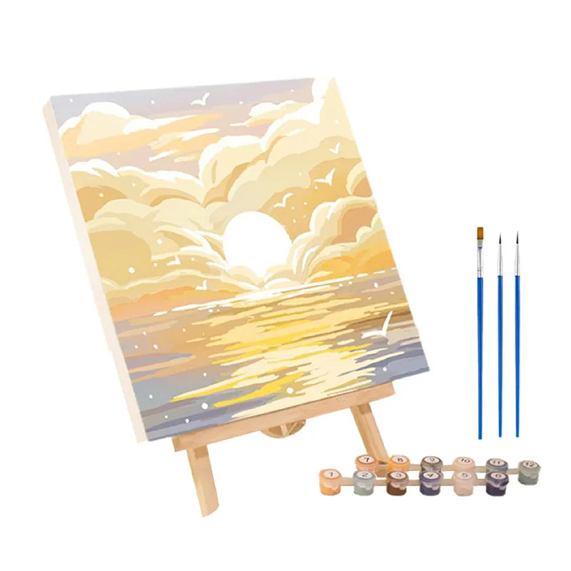 ระบายสีตามตัวเลข ภาพวาดตกแต่งอะคริลิก ของขวัญเด็ก กระตุ้นจินตนาการ มีให้เลือกหลายแบบ