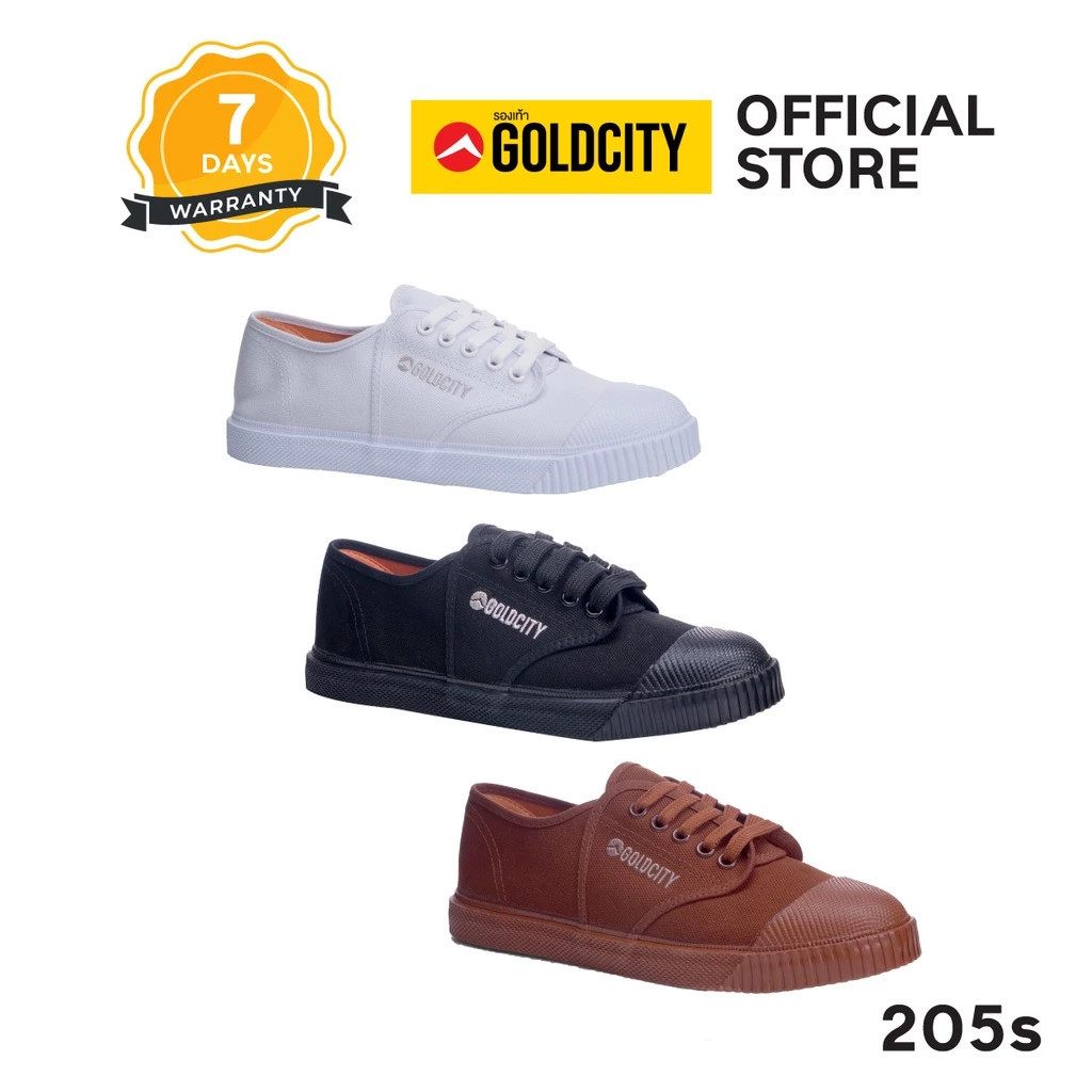 GOLDCITY รองเท้านักเรียน สำหรับทุกเพศทุกวัย พื้นยางพารา กันลื่น ใส่สบาย (37-50) รุ่น 205S
