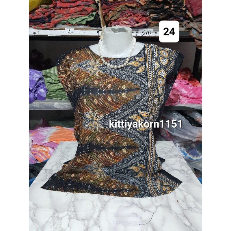 [อก42"]เลือกลายได้ ส่งตรงปกแน่นอนล้าน%เสื้อสปันแขนกุดคุณแม่บ้านคุณย่าคุณยายคนแก่ใส่สบาย