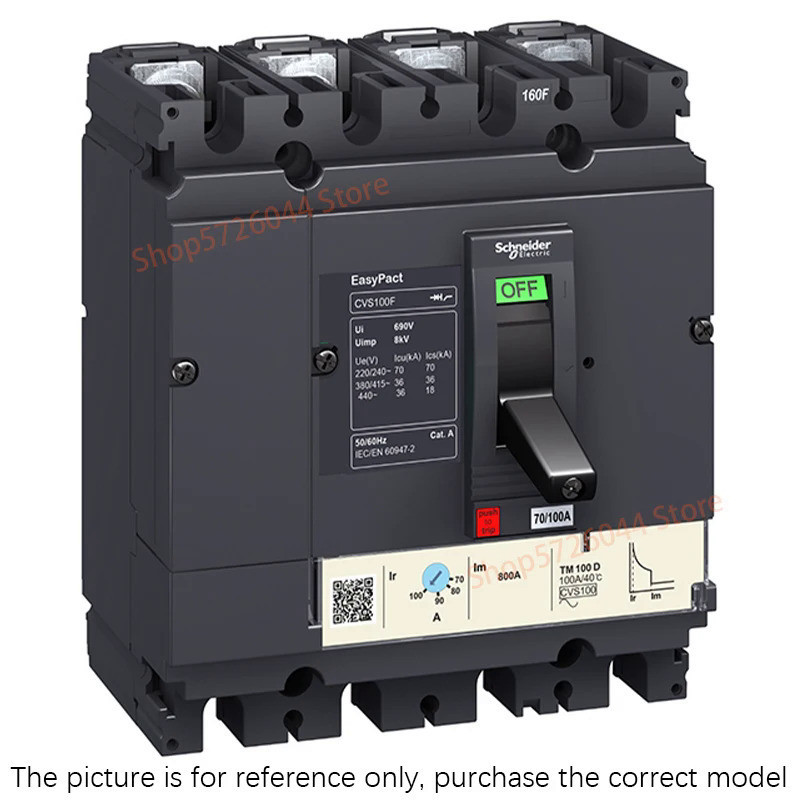 ใหม่ Original CVS AC MCCB ป้องกันการกระจาย Circuit Breaker,4P กรอบปัจจุบัน250A, 36kA, 200A 250A LV52