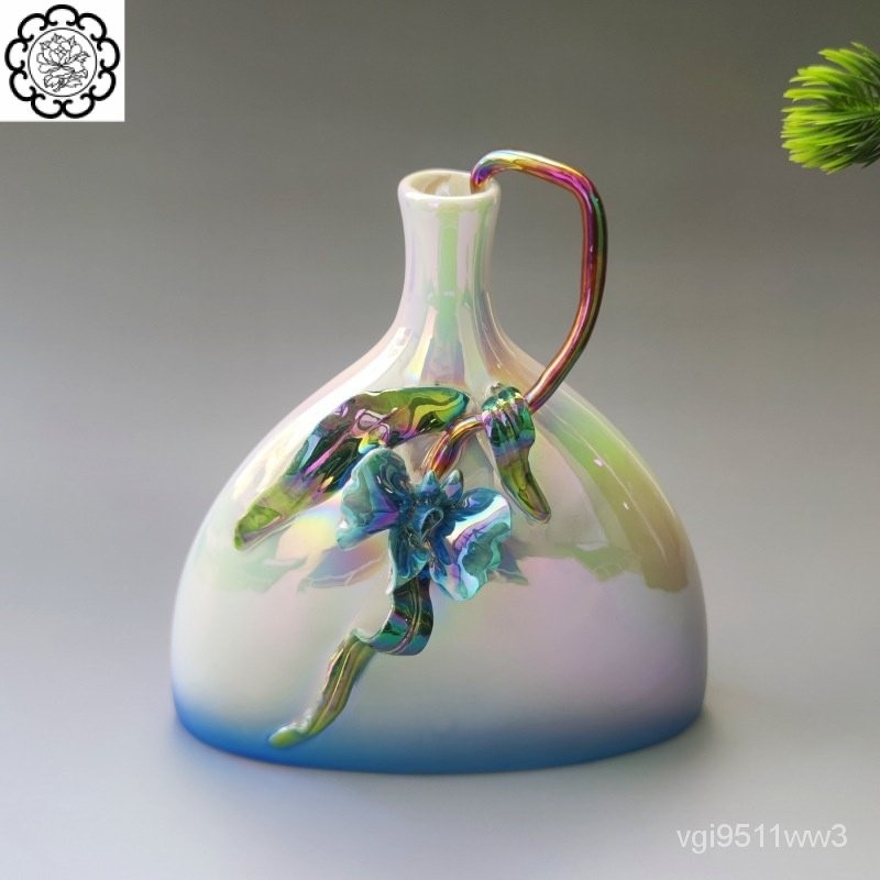 แจกันเซรามิกสไตล์จีนของตกแต่งเครื่องเคลือบ Jingdezhen ห้องนั่งเล่นการจัดดอกไม้ตกแต่งงานฝีมือโบราณของ