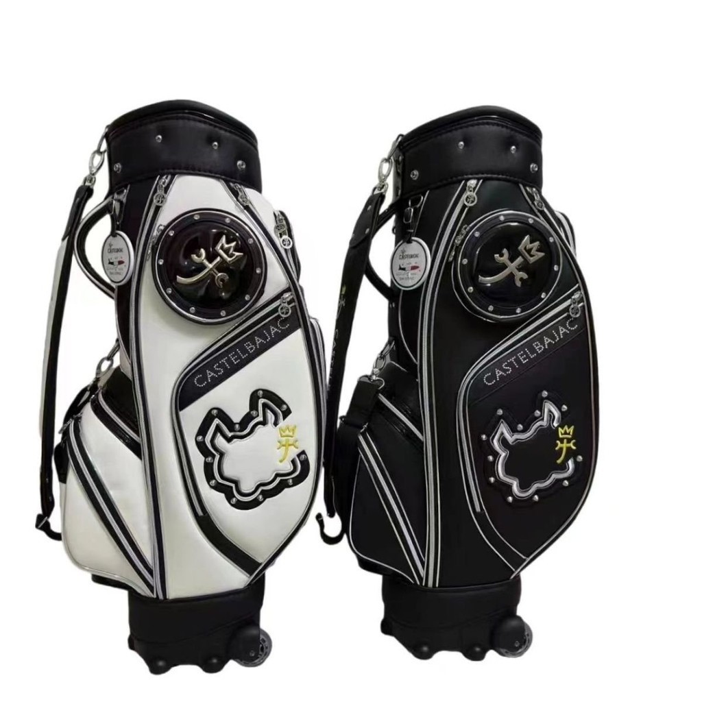 กระเป๋ากอล์ฟ CASTELBAJACกระเป๋าใส่รถเข็นแบบมีล้อP UวัสดุหนังGOLFกระเป๋าอุปกรณ์กีฬามาตรฐาน 9N1C