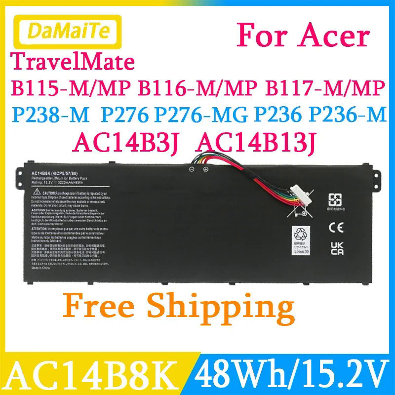 AC14B8K C910แบตเตอรี่แล็ปท็อปสำหรับ Acer Aspire CB3-111 CB5-311 ES1-511/512/520 AN515-53 Nitro 5 AN5