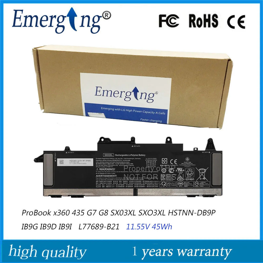 11.55โวลต์45Wh เดิม SX03XL แล็ปท็อปแบตเตอรี่สำหรับ HP ProBook X360 435 G7 HSTNN-DB9S IB9I L78125-005