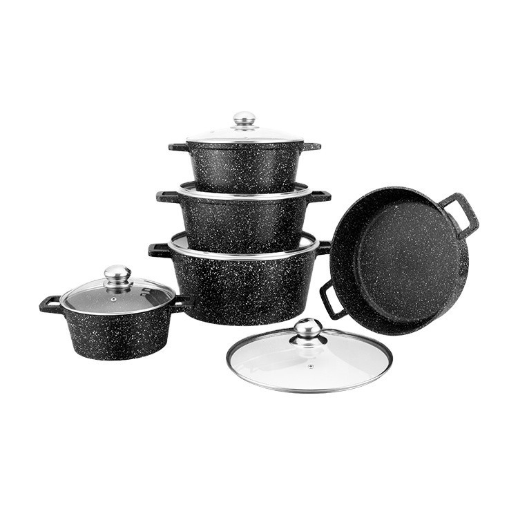 Pressed Aluminum Easy Clean Cooking Pot Set Pots And Pans Non-Stick Cookware Set