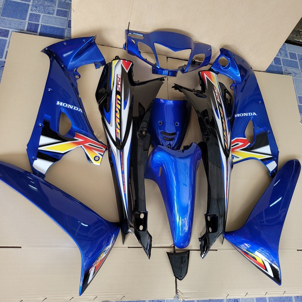 ชุดสี wave125r เวฟ125 125R สีน้ำเงิน ดำ ยกชุด10ชิ้น