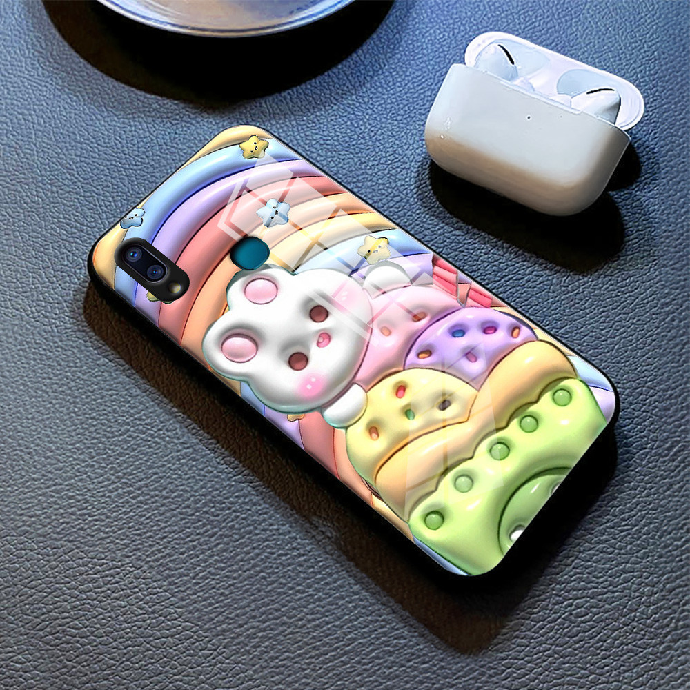 ดอกไม้ 3D เคส กระจก vivo v9 v23e v23 v21e v21 v20pro v19 v15 v11i s7 s15 s1pro h3f1004
