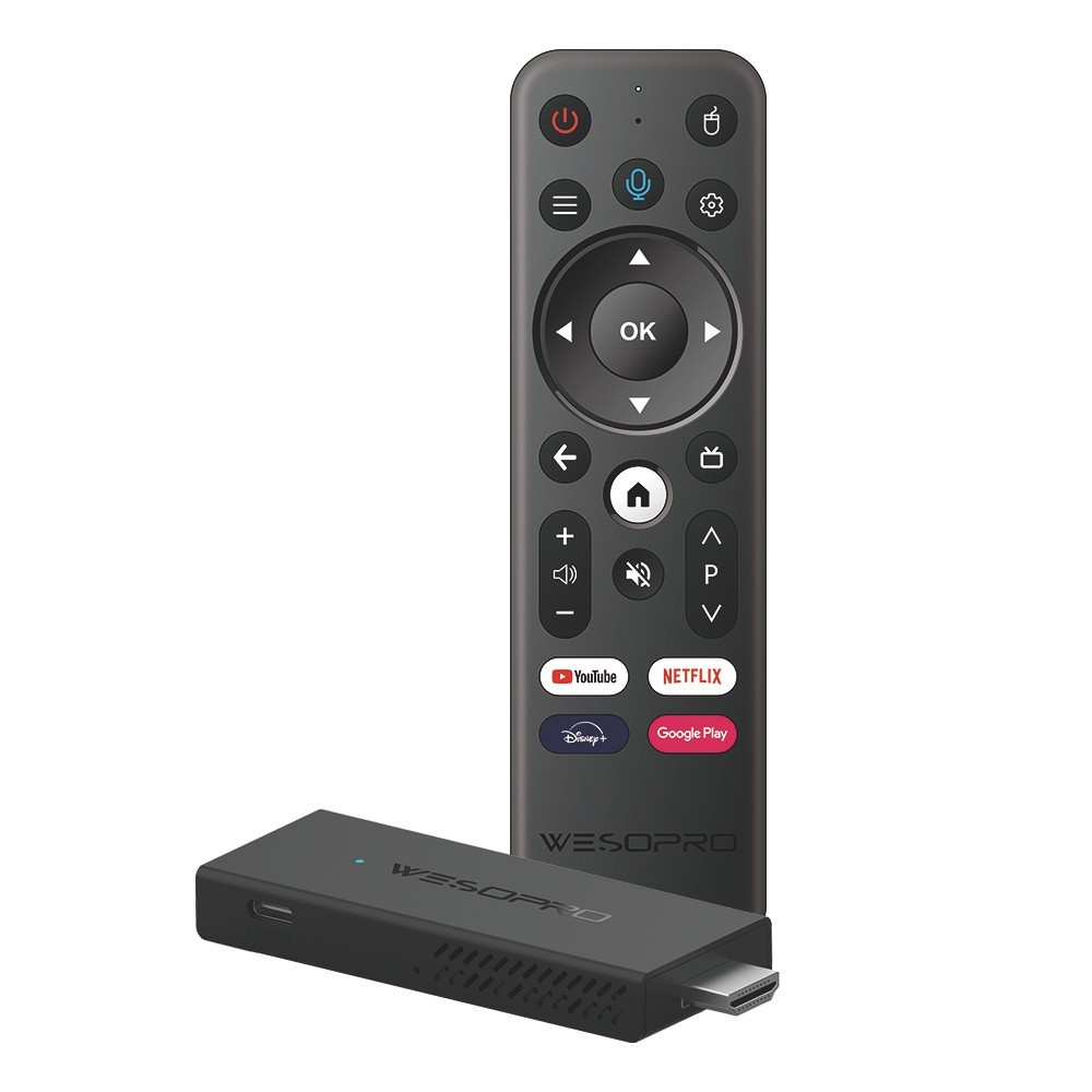 WESOPRO TV Stick G2 Android 10 Smart TV Dongle 2GB RAM 16GB ROM 2.4GHz 5.0GHz Wifi 6 BT5.0 4K  Media