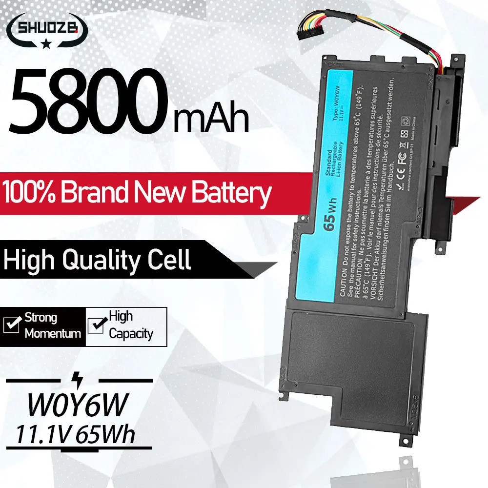 New W0Y6W 9F233 3NPC0 WOY6W 09F233 09F2JJ Laptop Battery For Dell XPS 15-L521X 15-3828 Series 11.1V 