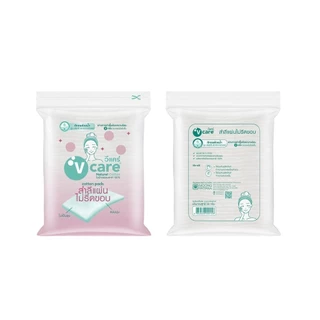[แพ็ค 6] V CARE วีแคร์ สำลีแผ่น ไม่รีดขอบ 100% Chemical Free Cotton Pads 50 กรัม