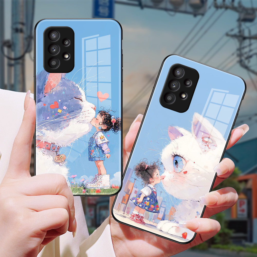 เคส กระจก Samsung a73 a71 a7 2018 a53 a52s a51 a50s a50 a42 a33 a32 a31 a30s a23 a22 a21s a20s a20 h3f1502