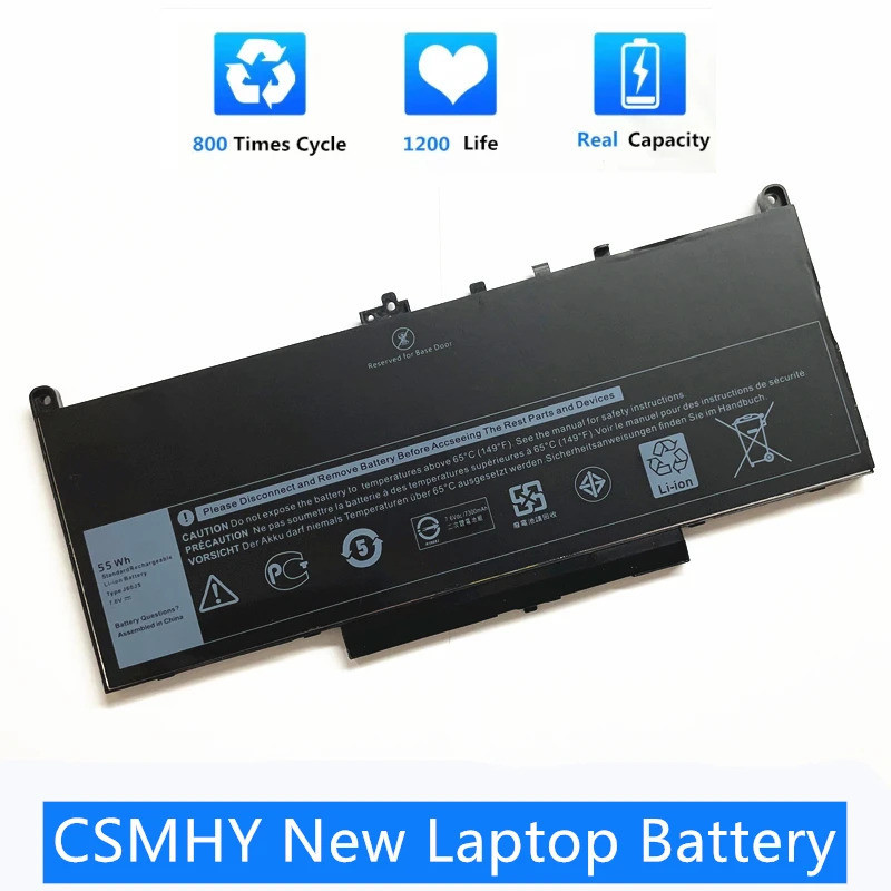 CSMHY ใหม่ J60J5เปลี่ยนแบตเตอรี่แล็ปท็อปสำหรับ Dell Latitude E7270 E7470 J60J5 R1V85 242WD 7.6V 55Wh