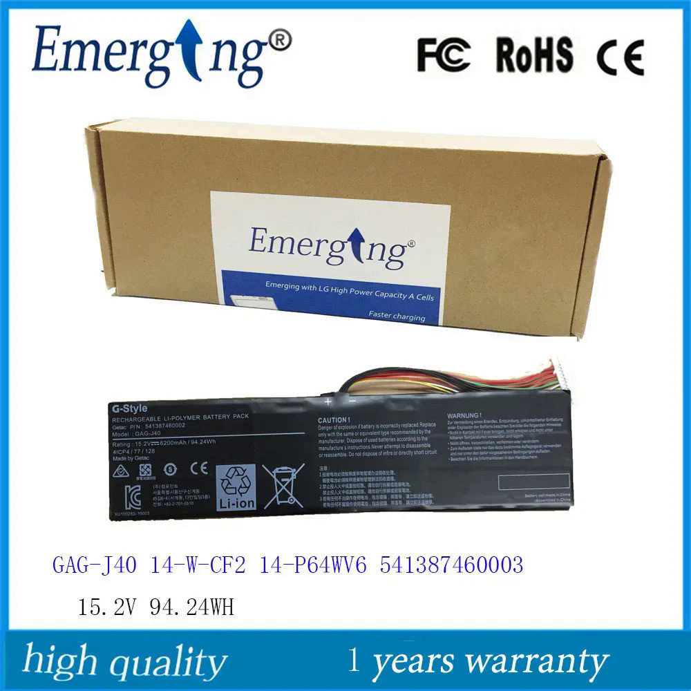 15.2โวลต์94.24WH ใหม่แล็ปท็อปแบตเตอรี่ GAG-J40สำหรับ Gigabyte Aorus X7 Dt V7 V8 Getac 14-W-CF2 14-P6