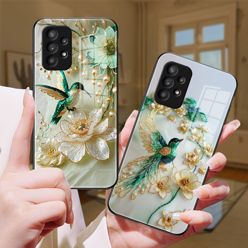 นกมีค่า เคส กระจก Samsung a73 a71 a7 2018 a53 a52s a51 a50s a50 a42 a33 a32 a31 a30s a23 a22 a21s a20s a20 h3f1619