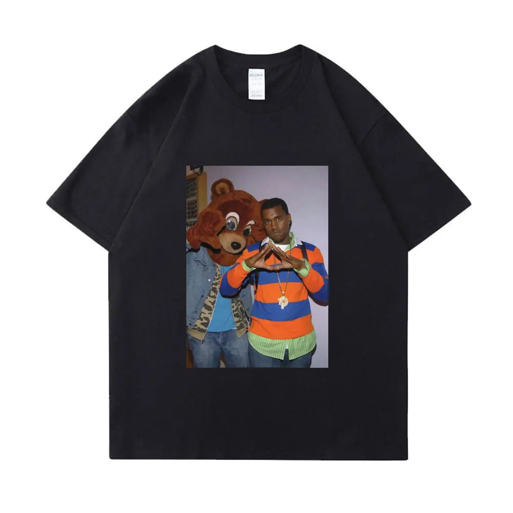 【COD】90s Rapper Kanye West Vintage Graphic T Shirt Women's Fashion Hip Hop Oversized TShirts Unisex 