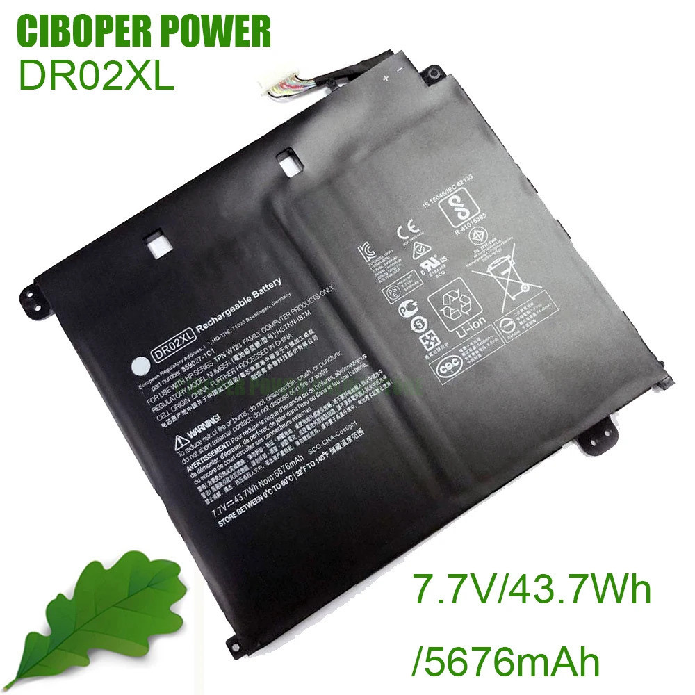 CP แบตเตอรี่แล็ปท็อปของแท้ DR02XL 7.7V/43 .7wh/ 5676MAh สำหรับ Chromebook 11-V ,11 G5 Series HSTNN-I