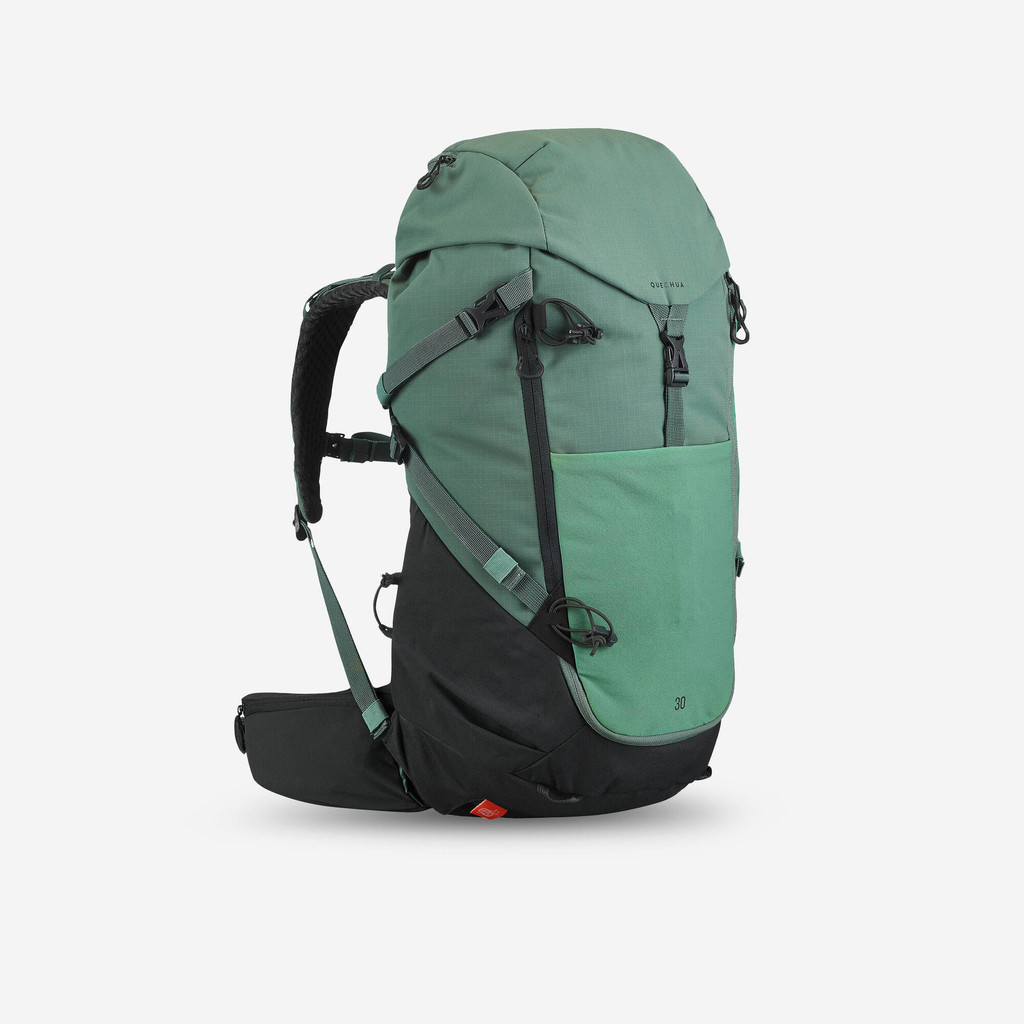 QUECHUA - เป้สะพายหลังสำหรับเดินป่าบนภูเขารุ่น MH500 ขนาด 30 ลิตร (สีน้ำเขียว) - Mountain Walking 30