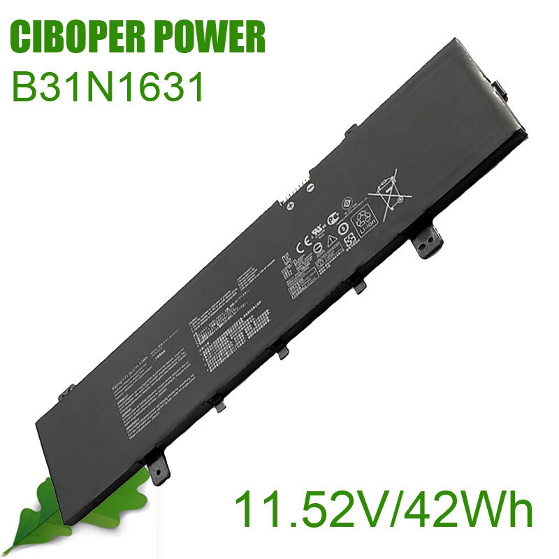 CP แบตเตอรี่แล็ปท็อป B31N1631 11.52V/42Wh สำหรับ VivoBook 15 Series X505ZA X505BA X505BP F505ZA F505