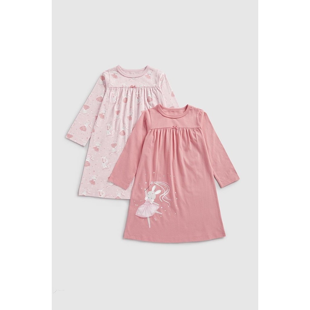 ชุดนอนกระโปรงเด็กผู้หญิง Mothercare Bunny Ballerina Nightdresses - 2 Pack HD337