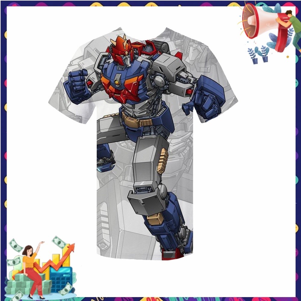 【COD】2024 New Fashion Man Voltes V Official Fashion Man 3D T SHIRT maikling manggas  XS-5XL