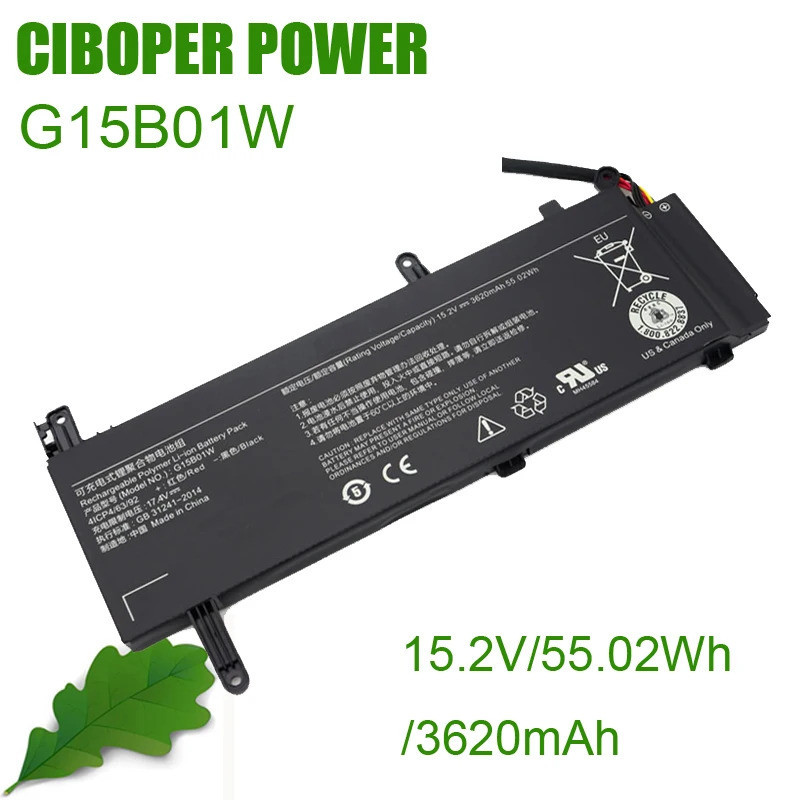 CP ของแท้แบตเตอรี่แล็ปท็อป G15B01W 15.2V/55.02Wh/3620MAh สำหรับแล็ปท็อปการเล่นเกม15.6 ''I5 7300HQ GT
