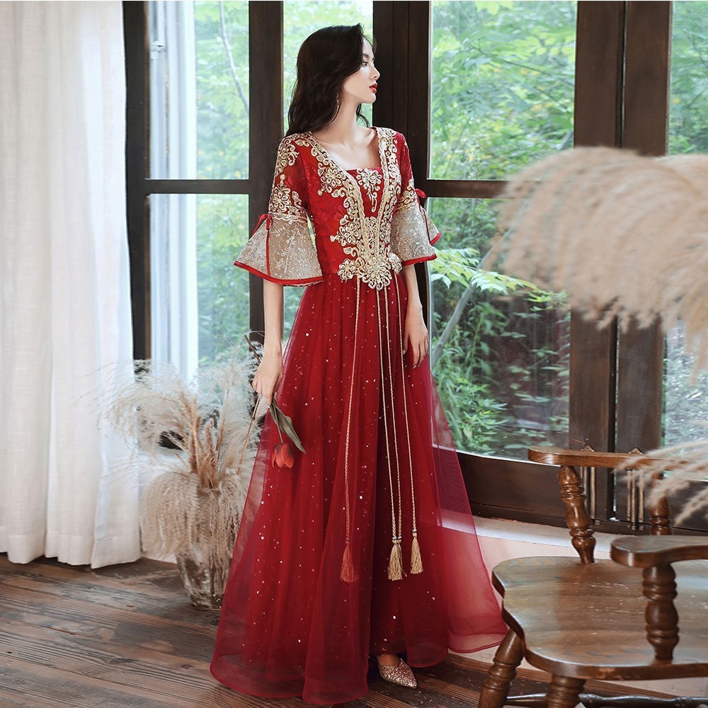 9sbird formal evening dress for women 2024 plus size wedding bride Chinese woman long gown dinner wo