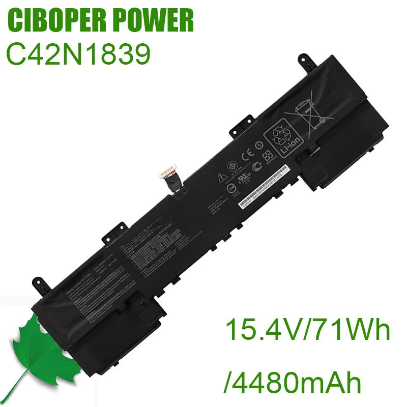 CP แบตเตอรี่แล็ปท็อป C42N1839 15.4V/71Wh สำหรับ ZenBook 15 UX533FAC-A8097T UX533FTC UX534FAC UX563FD