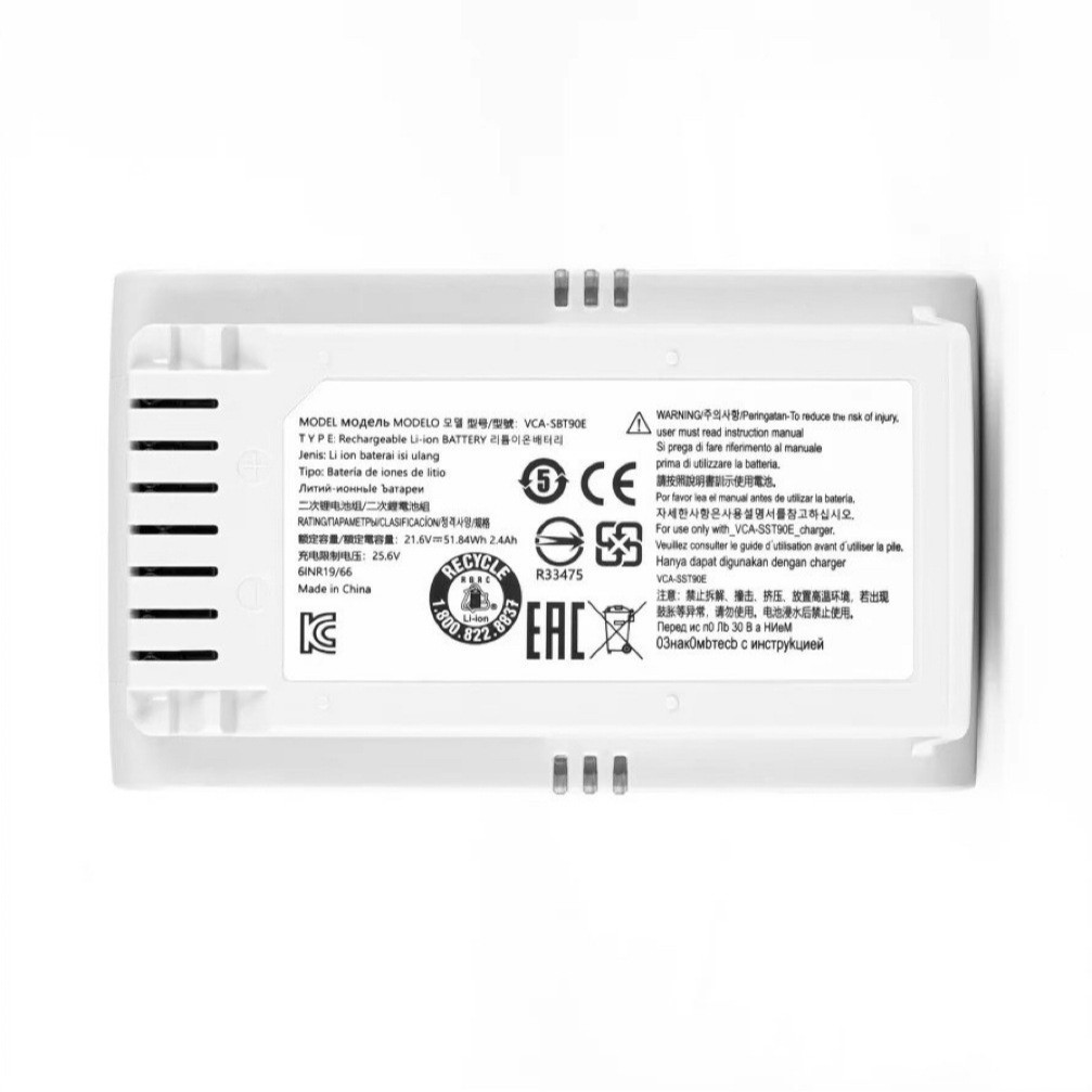 เหมาะสำหรับ Samsung แบตเตอรี่เครื่องดูดฝุ่นแบบมือถือJET 70 VCA-SBT90Eรุ่นสีดำสีขาวVS15T7032P
