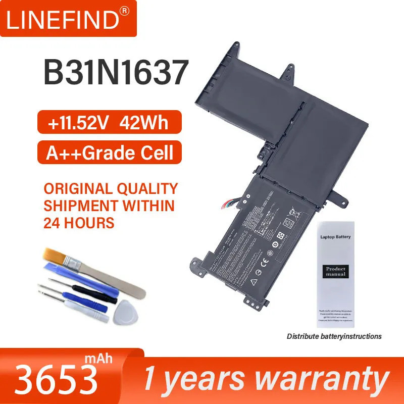 C31N1637 S15 11.52V แบตเตอรี่42WH สำหรับ ASUS X510 X510UA S510UN B31N1637 VivoBook F510UQ S510UA S51