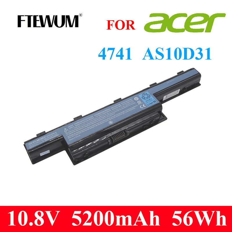 แบตเตอรี่แล็ปท็อป6เซลล์56Wh 10.8V 5200MAh สำหรับ Acer AS10D31 AS10D51 AS10D71 AS10D81สำหรับ Aspire 4