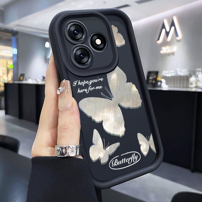 เคสสำหรับ Tecno Spark 10 Spark 10C Spark 10 Pro เคสกป้องกันลวดลายผีเสื้อพรีเมี่ยม