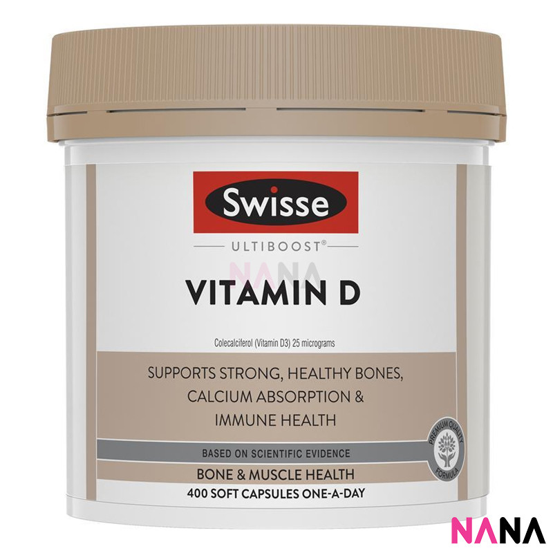 Swisse Ultiboost Vitamin D 400 Capsules วิตามินดี 400 แคปซูล (หมดอายุ:10 2026)