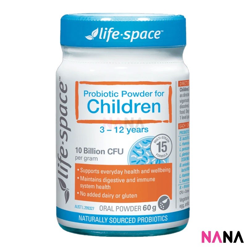 Life Space Probiotic For Children 60g Powder ผงโปรไบโอติก สำหรับเด็กอายุ 3-12 ปี 60 กรัม (หมดอายุ:08 2025)