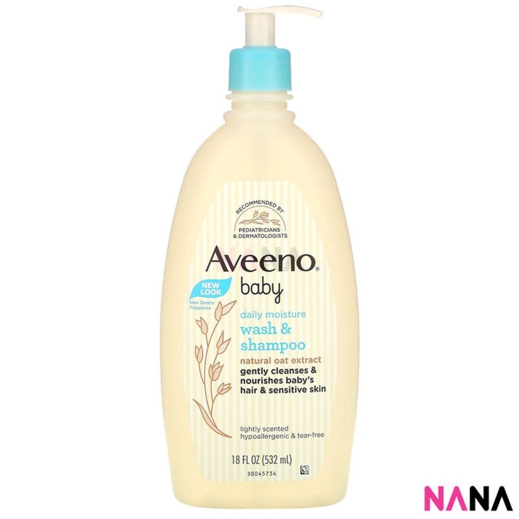 Aveeno Baby Wash & Shampoo For Hair & Body, Tear-Free 532ml/18oz สบู่เหลวเด็กสำหรับอาบน้ำและสระผม อ่