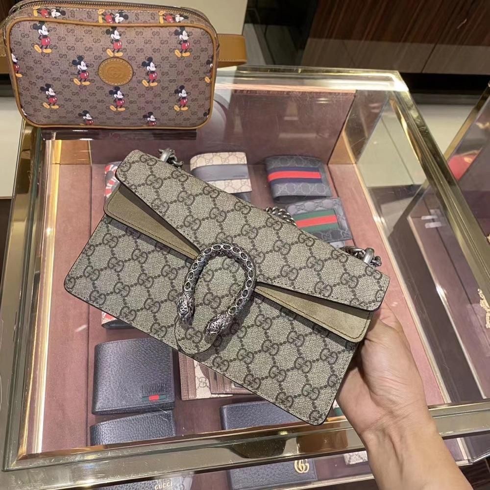 GUCCI Gucci Dionysus series GG กระเป๋าสะพายใบเล็ก Dionysian กระเป๋าโซ่กระเป๋า crossbody กระเป๋าถือ 4