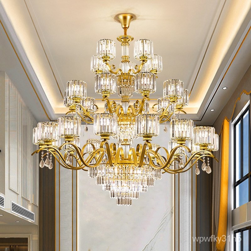 อาคารดูเพล็กซ์โคมระย้าขนาดใหญ่โมเดิร์นหรูหราเบาๆไฟห้องนั่งเล่นสร้างสรรค์ล็อบบี้โรงแรมฝ่ายขายloftโคมไ