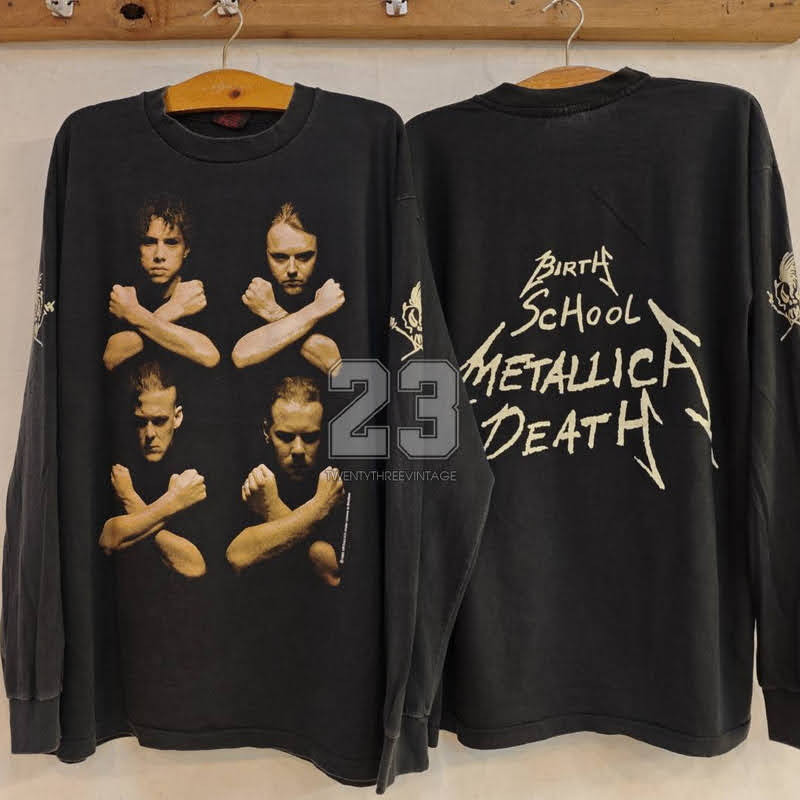 METALLICA SCHOOL @1992 long sleeve BIO Washed ผ้าร้อย ฟอกไบโอนุ่ม สีเฟดเทา  เสื้อทัวร์ วงrock heavy 