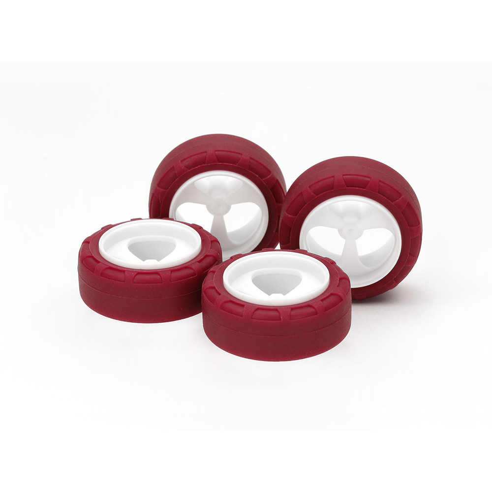 TAMIYA 95634 LOW FRICTION SMALL DIA. NARROW TIRES (24mm) & 3-SPOKE WHEELS