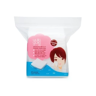 Yuki Yuki Cosmetic Jumbo Cotton 40 Pads ยูกิ ยูกิ คอสเมติก จัมโบ้คอตตอน 40 แผ่น