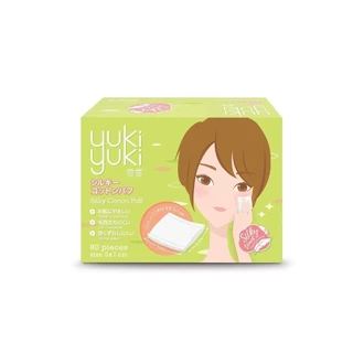 Yukiyuki Silky Cotton Puff 80Pcs ยูกิ ยูกิ ซิลกี้ คอตตอนพัฟ 80 แผ่น